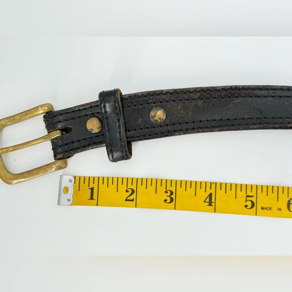Vintage Worn In Leather Casual Streetwear Workwear Grandpa Belt‎ 46